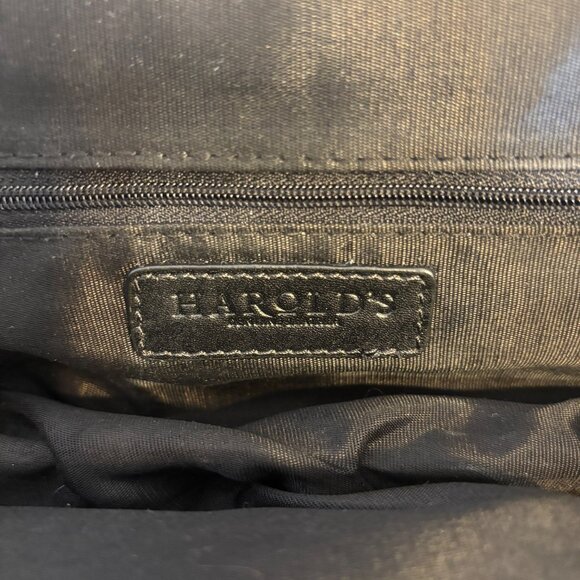 Y2K Harolds Black Genuine Leather Croc-Embossed Clutch Wallet With Coin Closure - Picture 4 of 15